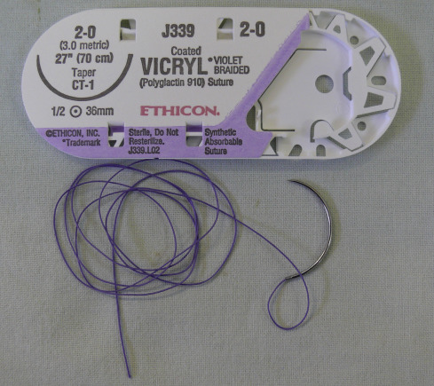 Sutures (Vicryl, Prolene)